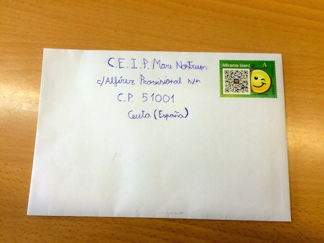 Carta que hemos enviado al Colegio "Mare Nostrum" de Ceuta.